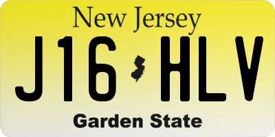 NJ license plate J16HLV