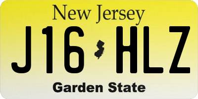 NJ license plate J16HLZ