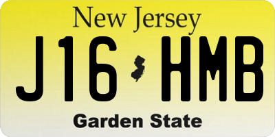 NJ license plate J16HMB