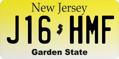 NJ license plate J16HMF