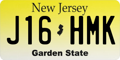 NJ license plate J16HMK