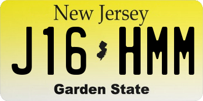NJ license plate J16HMM