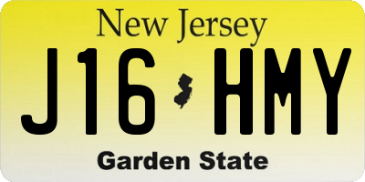 NJ license plate J16HMY
