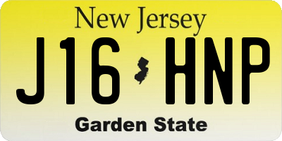 NJ license plate J16HNP