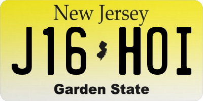 NJ license plate J16HOI