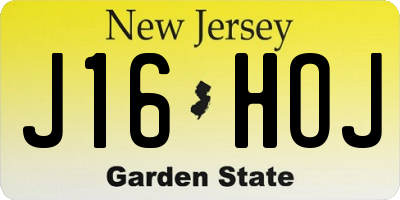NJ license plate J16HOJ
