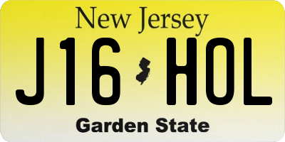 NJ license plate J16HOL