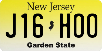 NJ license plate J16HOO