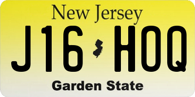 NJ license plate J16HOQ