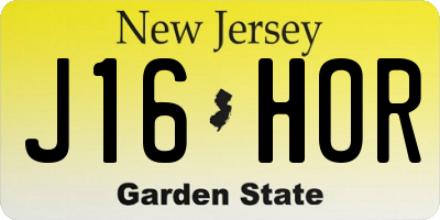 NJ license plate J16HOR