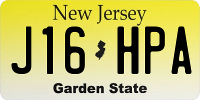 NJ license plate J16HPA