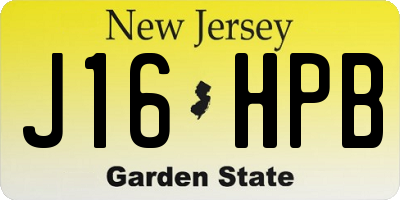 NJ license plate J16HPB