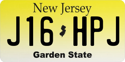 NJ license plate J16HPJ