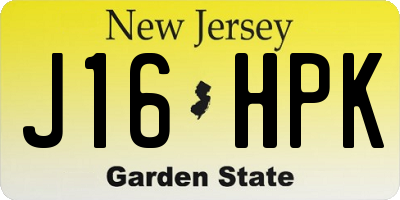 NJ license plate J16HPK
