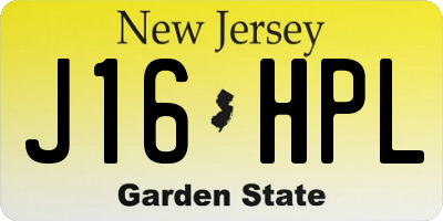 NJ license plate J16HPL