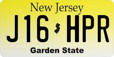NJ license plate J16HPR