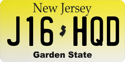 NJ license plate J16HQD