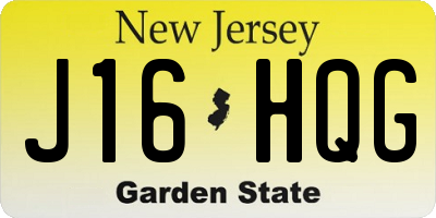 NJ license plate J16HQG