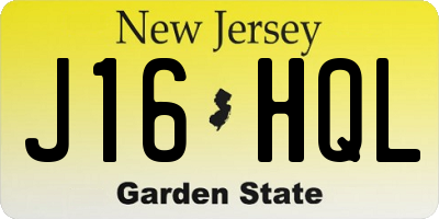 NJ license plate J16HQL
