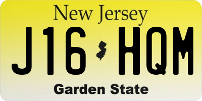 NJ license plate J16HQM