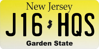NJ license plate J16HQS