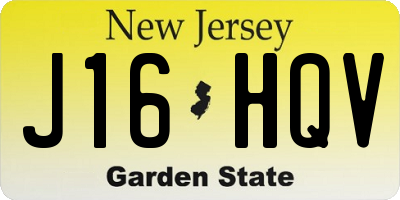 NJ license plate J16HQV