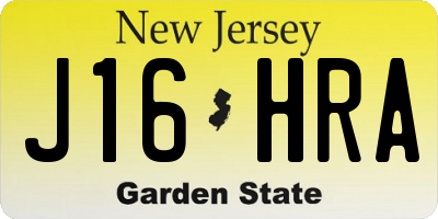 NJ license plate J16HRA