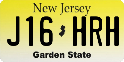 NJ license plate J16HRH