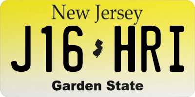 NJ license plate J16HRI