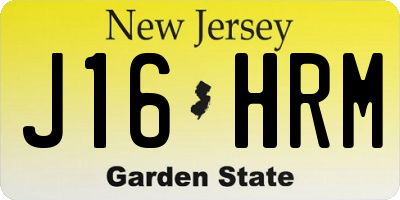 NJ license plate J16HRM