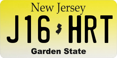 NJ license plate J16HRT