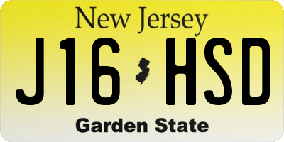 NJ license plate J16HSD