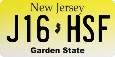 NJ license plate J16HSF