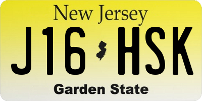 NJ license plate J16HSK