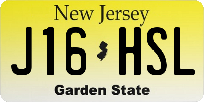 NJ license plate J16HSL