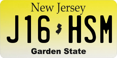 NJ license plate J16HSM