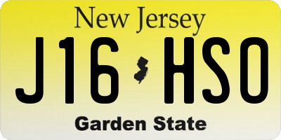 NJ license plate J16HSO