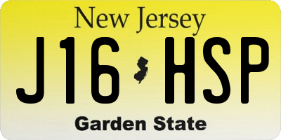 NJ license plate J16HSP
