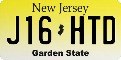 NJ license plate J16HTD