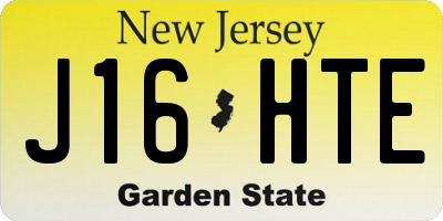 NJ license plate J16HTE