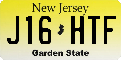 NJ license plate J16HTF