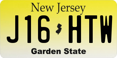 NJ license plate J16HTW