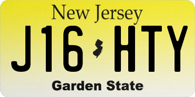 NJ license plate J16HTY