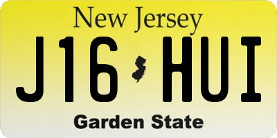 NJ license plate J16HUI