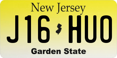 NJ license plate J16HUO