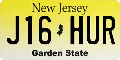 NJ license plate J16HUR