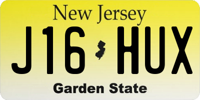 NJ license plate J16HUX