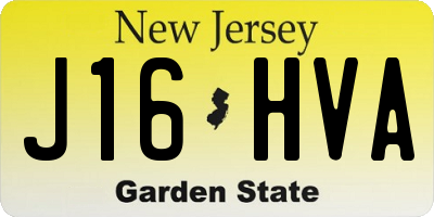 NJ license plate J16HVA