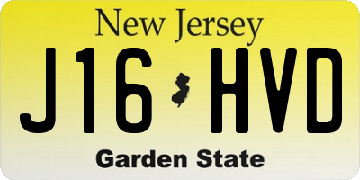 NJ license plate J16HVD