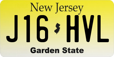 NJ license plate J16HVL